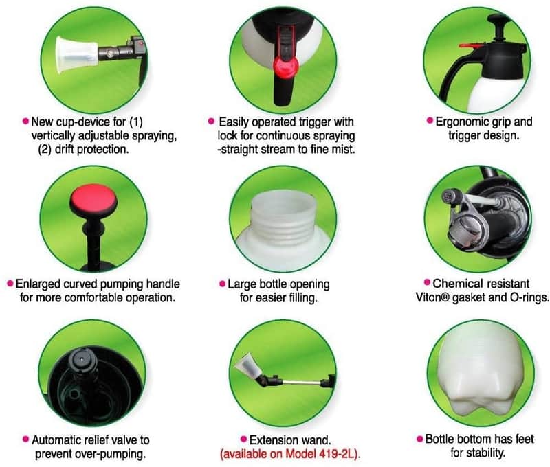 Sprayer for auto detailing and car wash with hand pump Solo 418, 1L